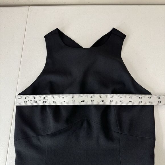 Vintage Ann Taylor Womens Dress 2 Black Midi Knot Y2K Cocktail Evening Formal - Picture 6 of 12